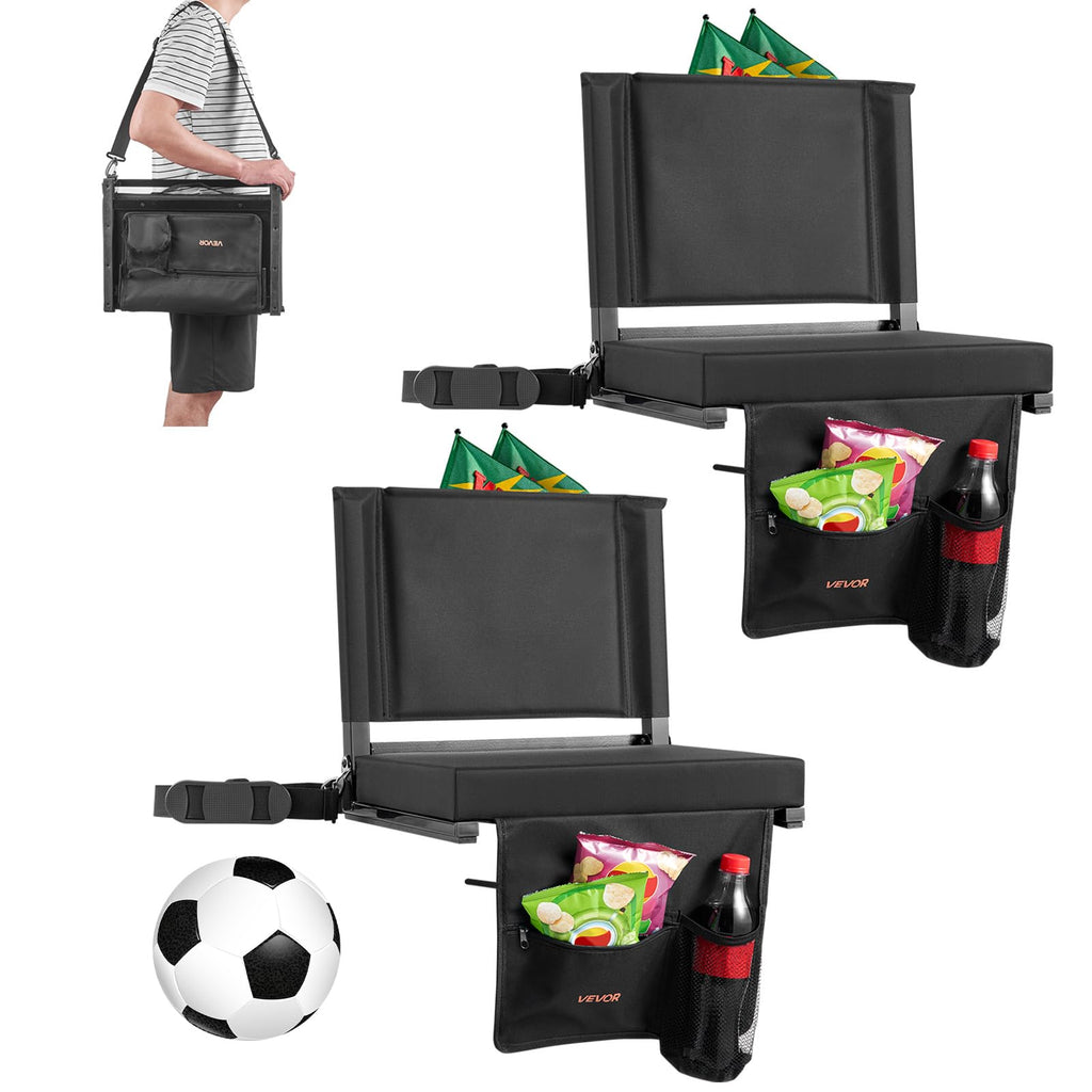 Folding Bleacher Seat with Back Support and Cushion K959575
