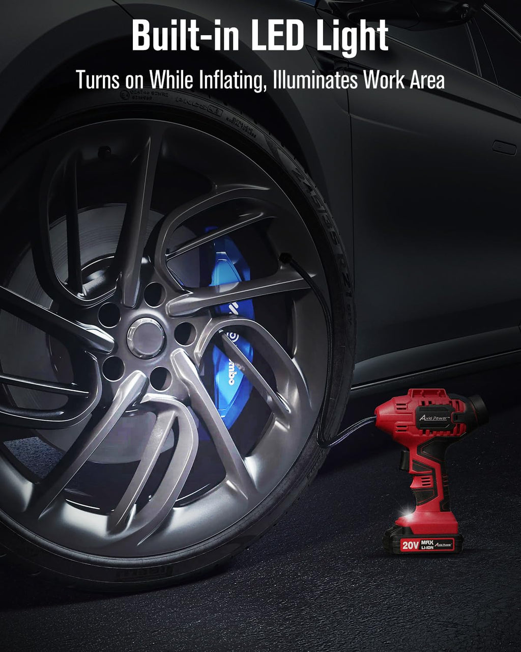 Cordless Tire Inflator Portable Air Compressor J334