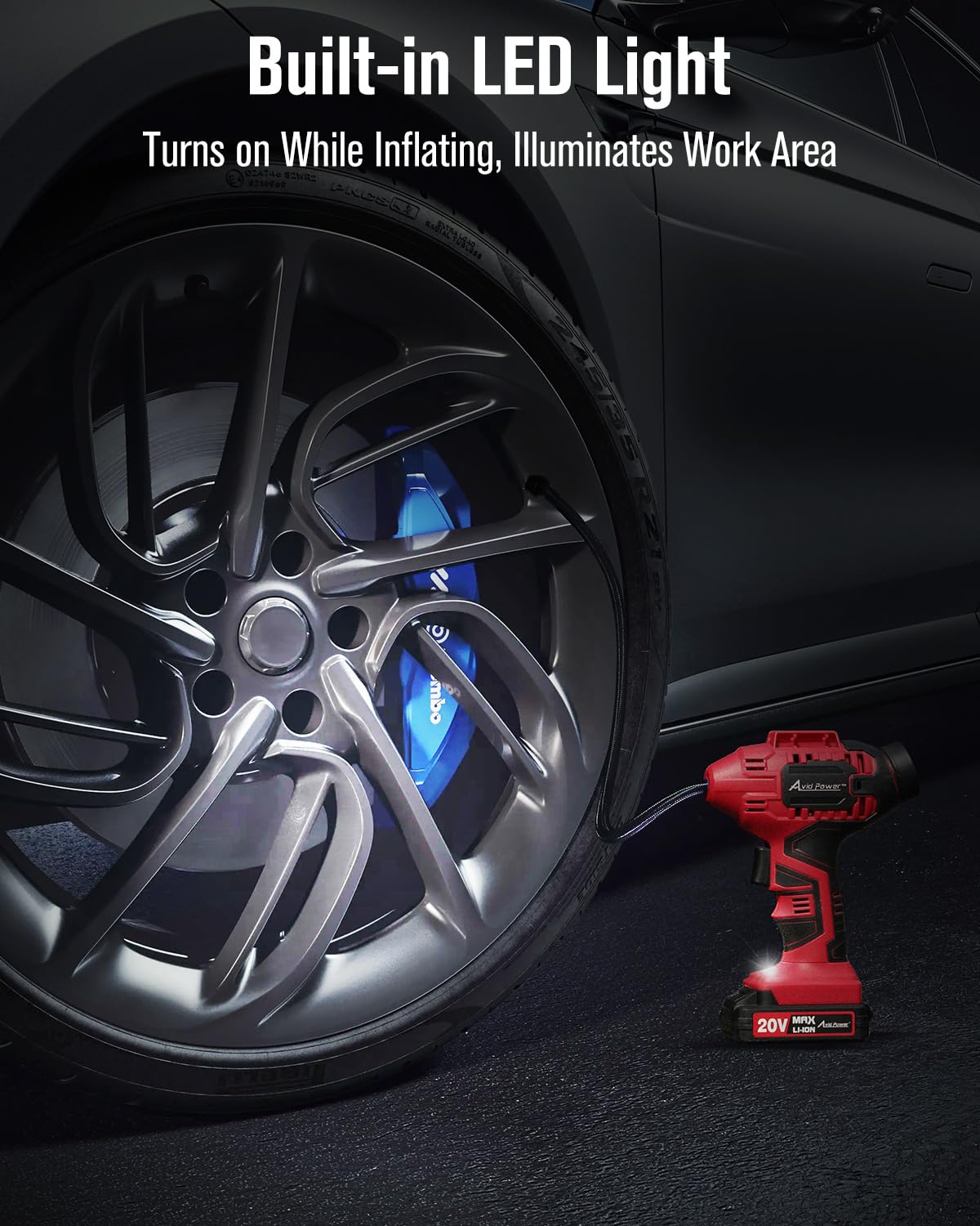 Cordless Tire Inflator Portable Air Compressor J334