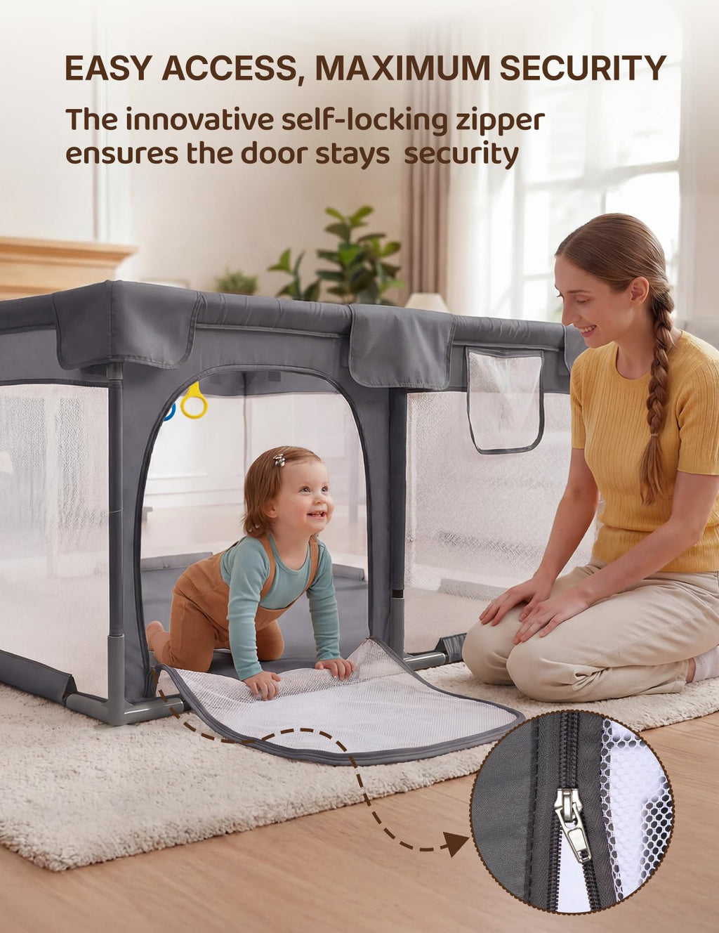 Dark Gray Baby Playpen C6960