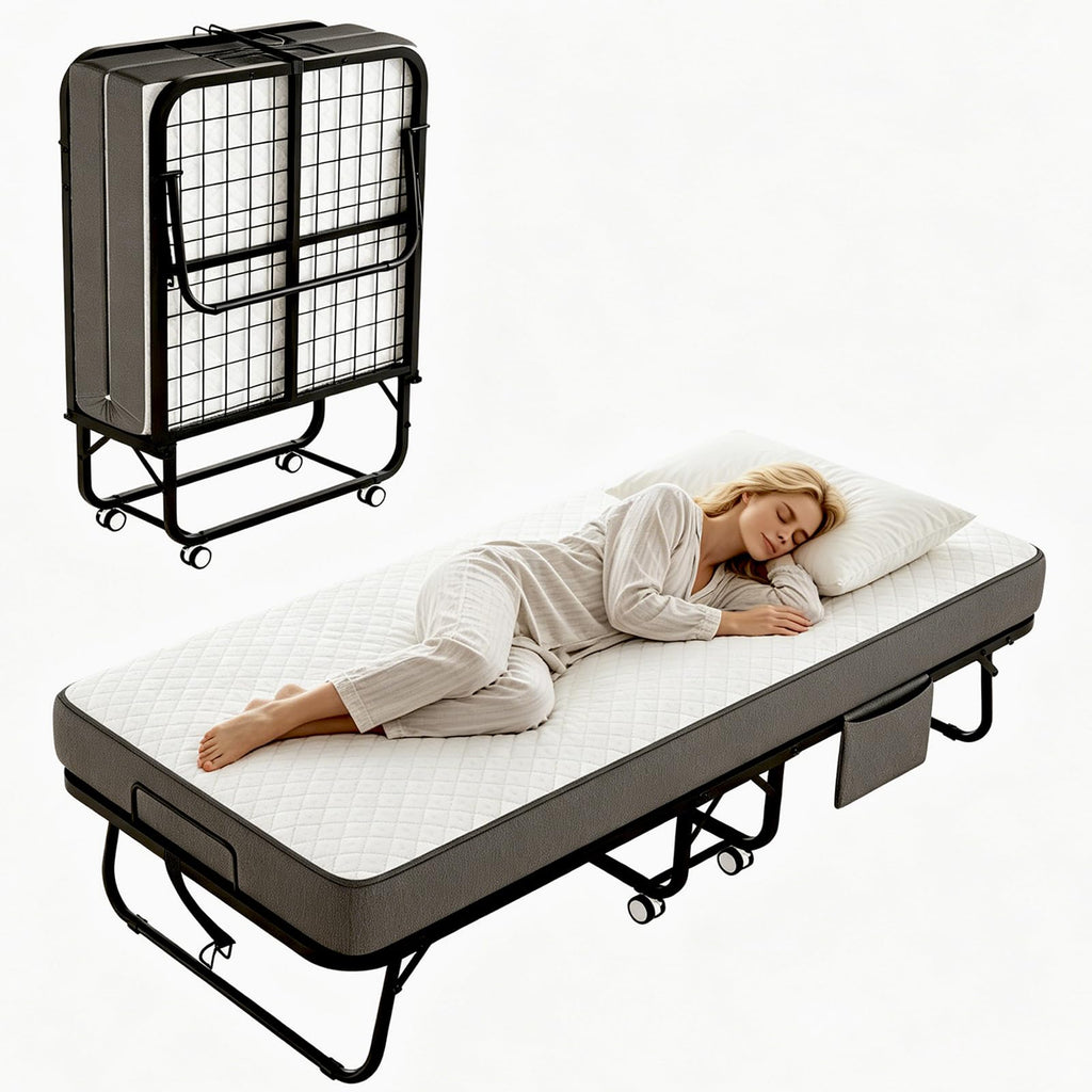 Folding Bed with Memory Foam Mattress X789057