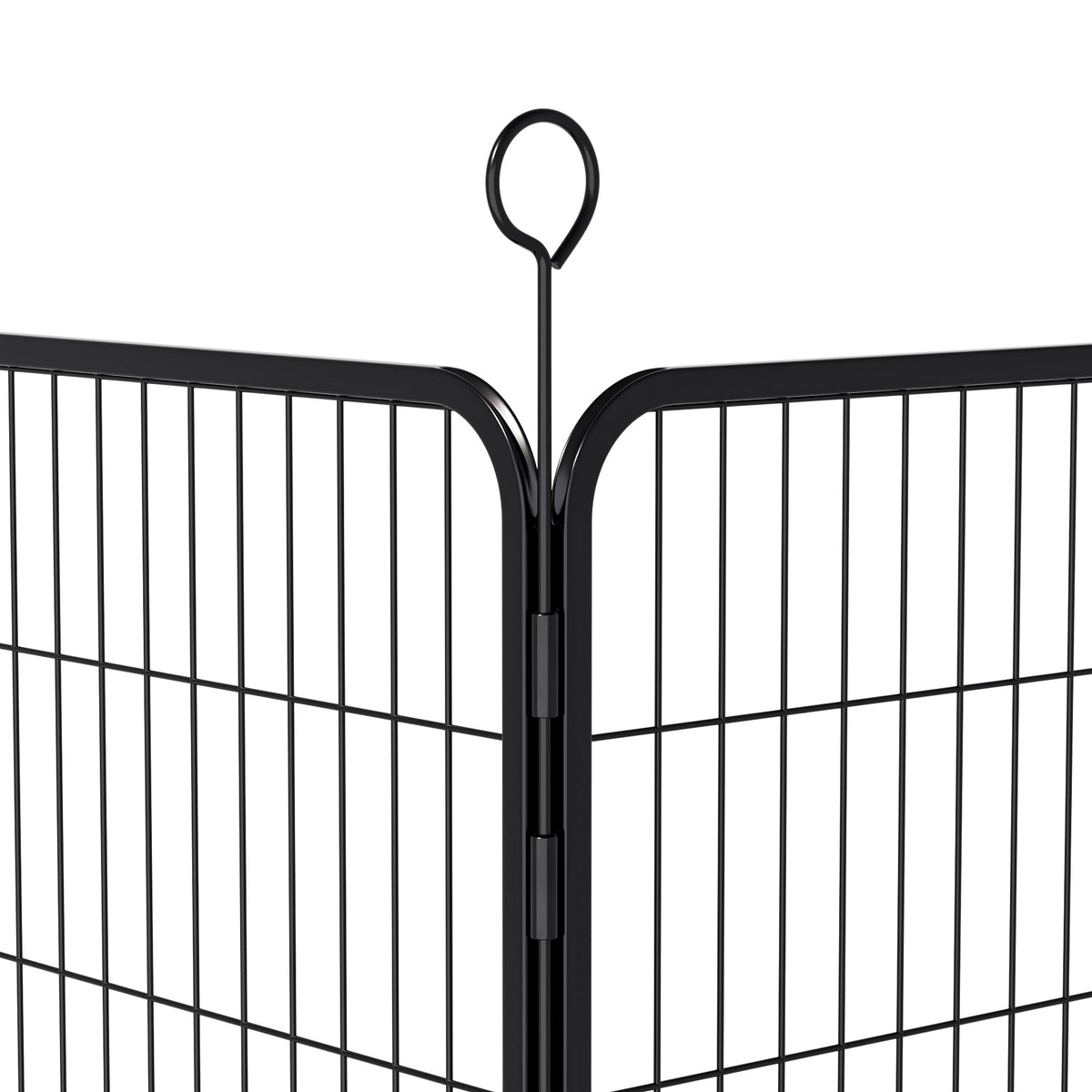 40 Inch 16 Panel Metal Garden Fence with Self-Locking Gate N62997