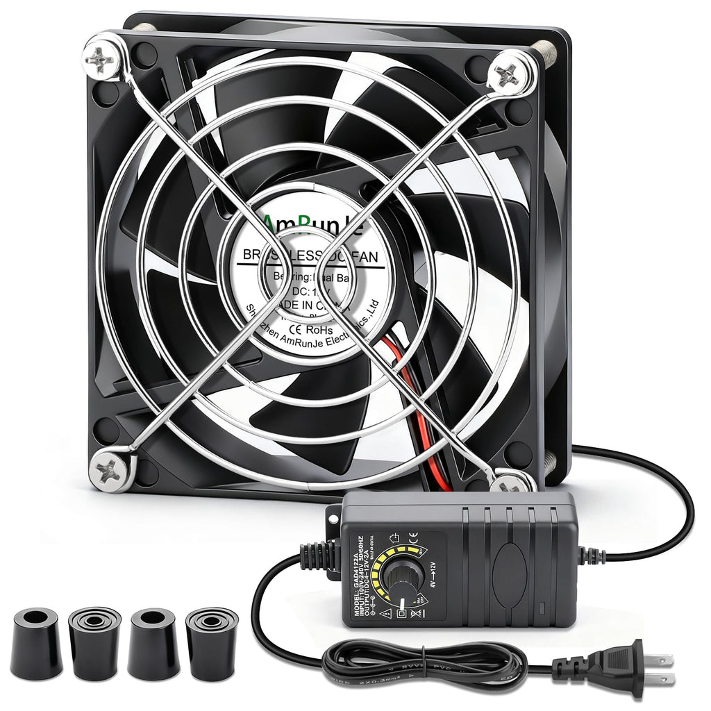 80mm 12v Small Computer Fan with AC Plug F1602