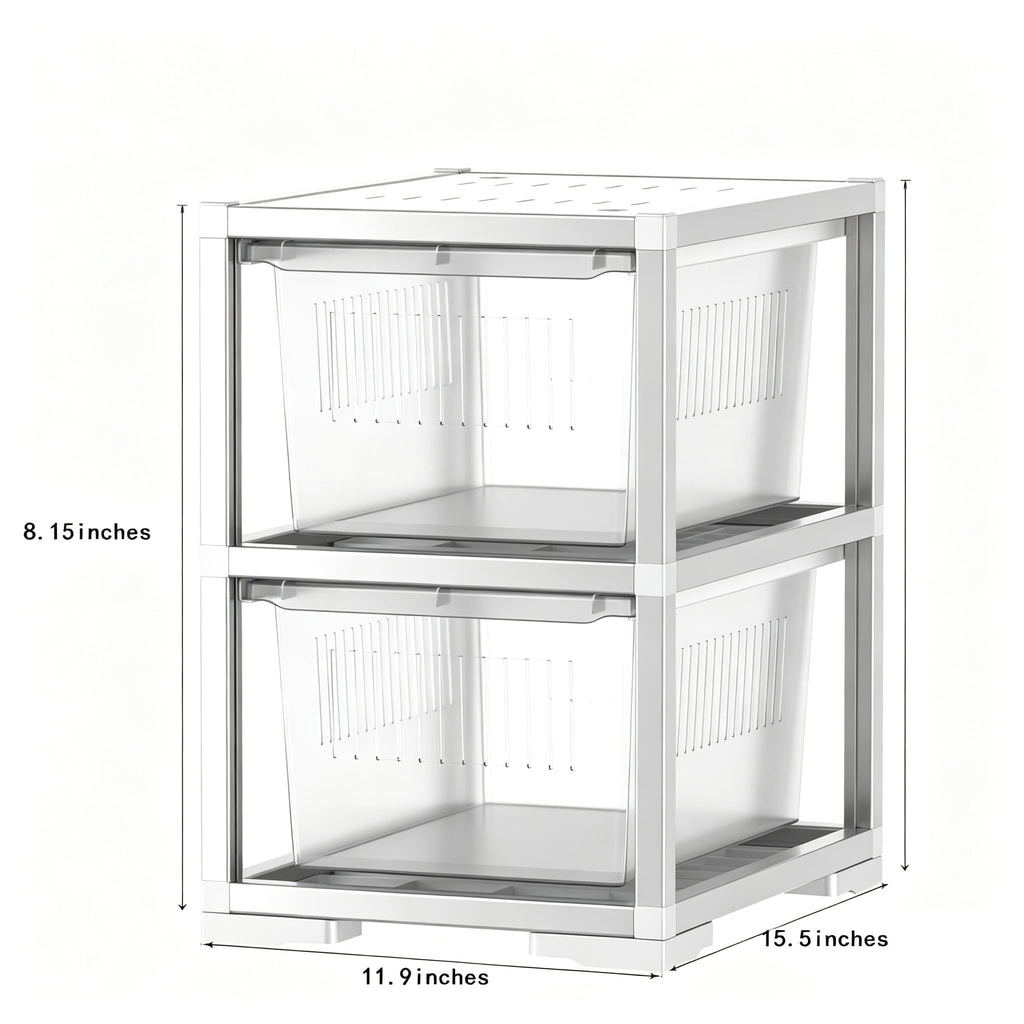 2-Tier Stackable Reptile Enclosure with Sliding Drawer Doors P909478