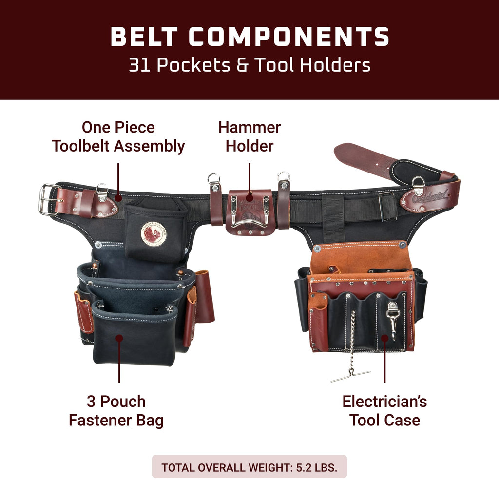Leather Electrician Tool Set with 31 Pockets J890585