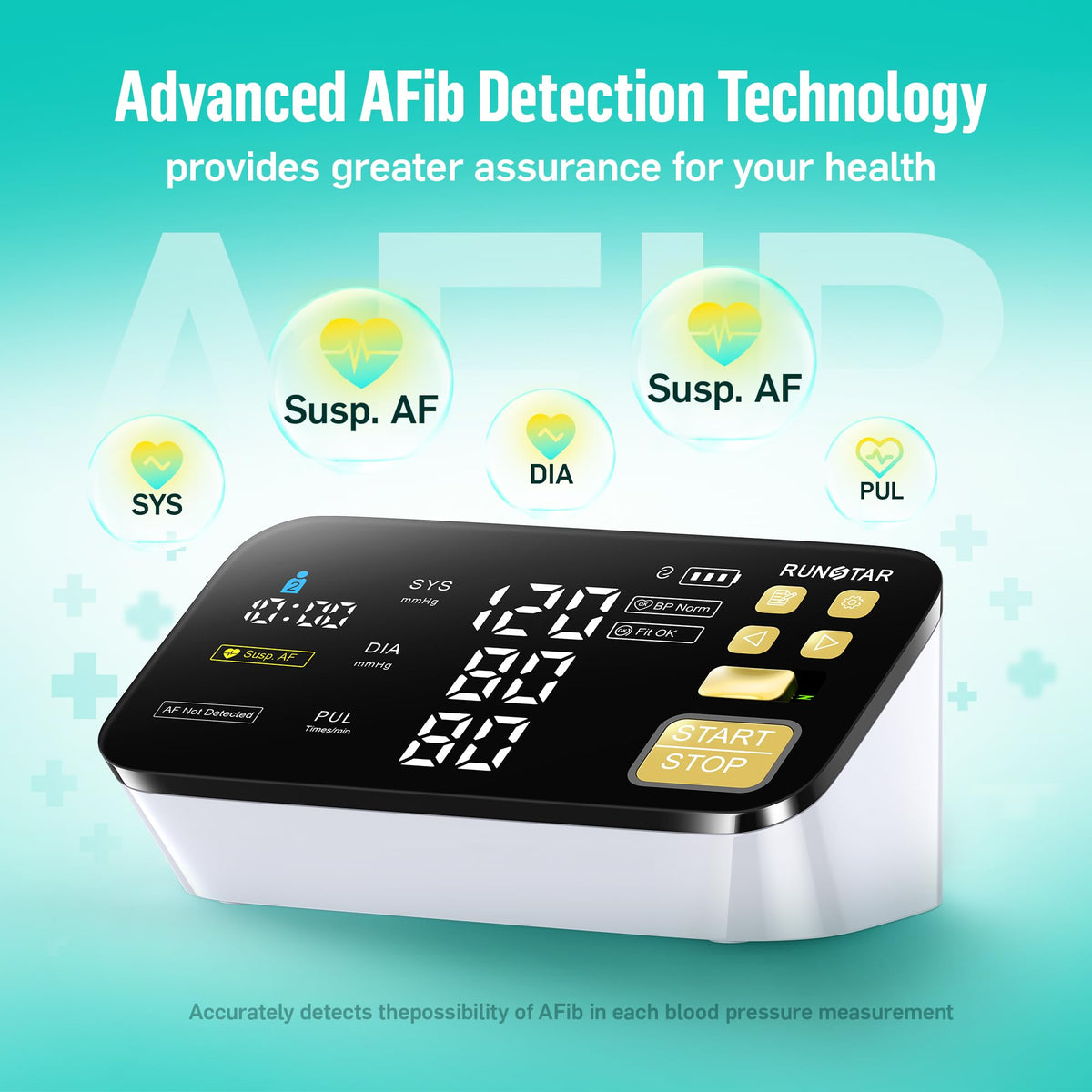 Smart Blood Pressure Monitor with Wide Upper Arm Cuff X2710