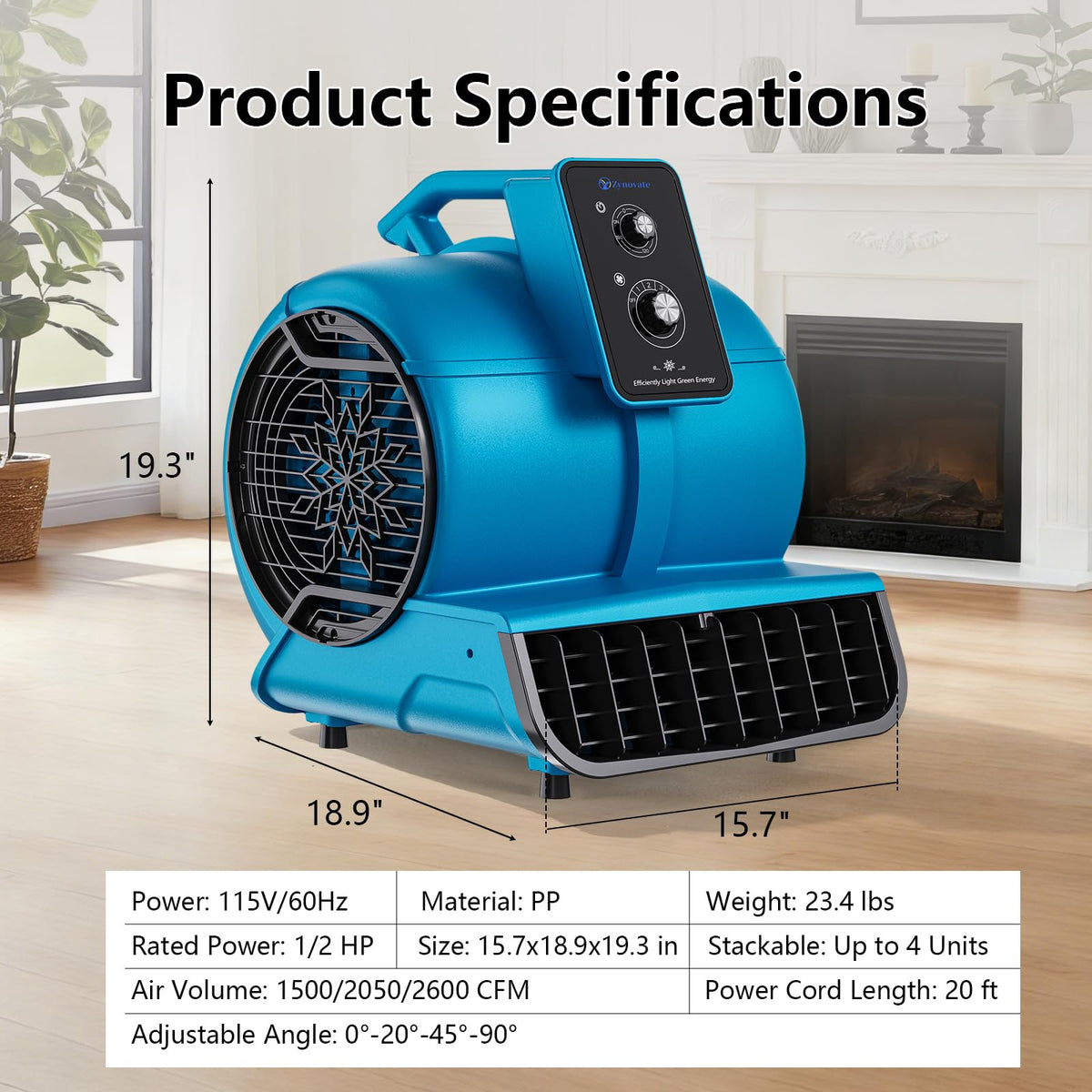 1/2 HP 2600 CFM Air Mover Fan V59770
