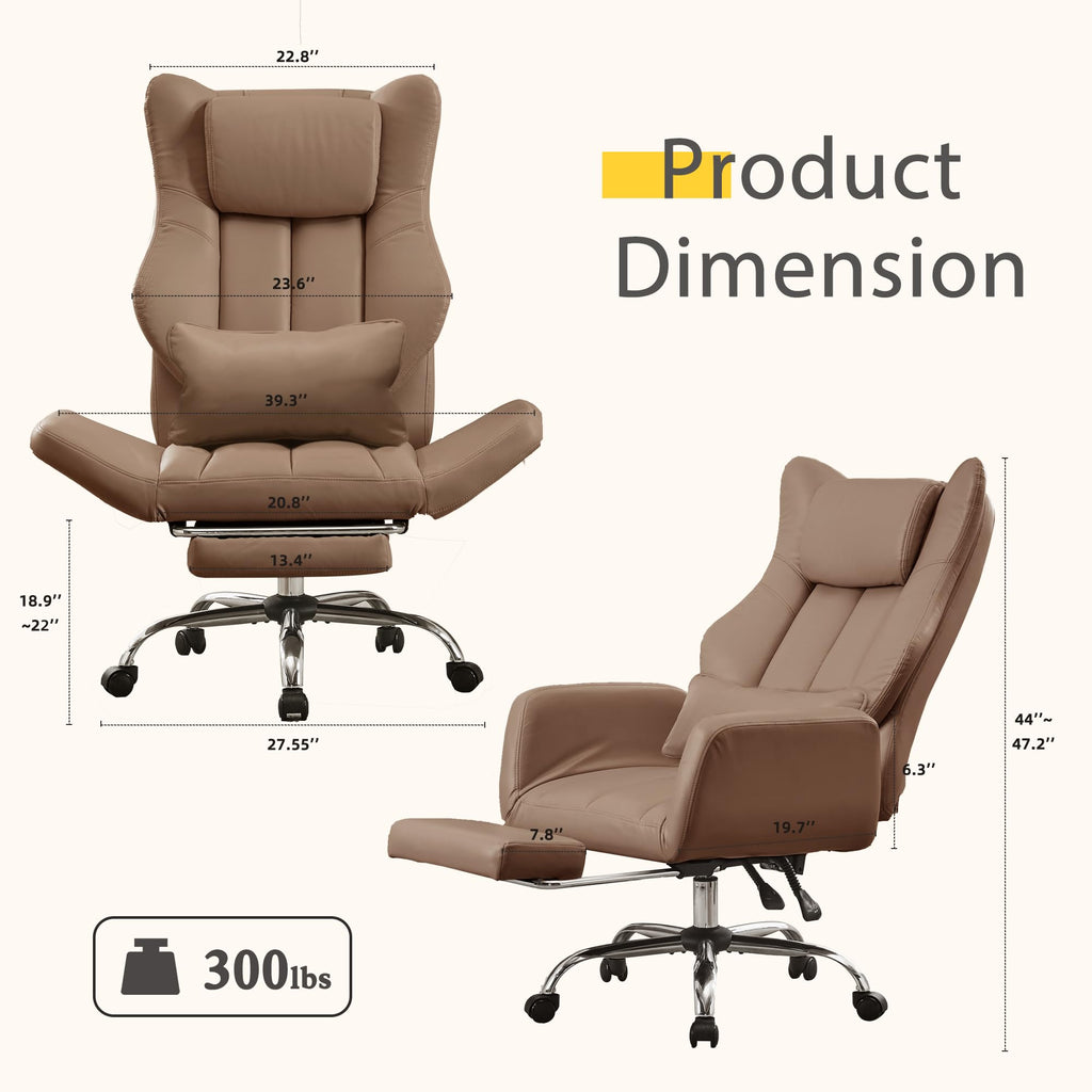 Cross Legged Office Chair with Footrest Brown M180
