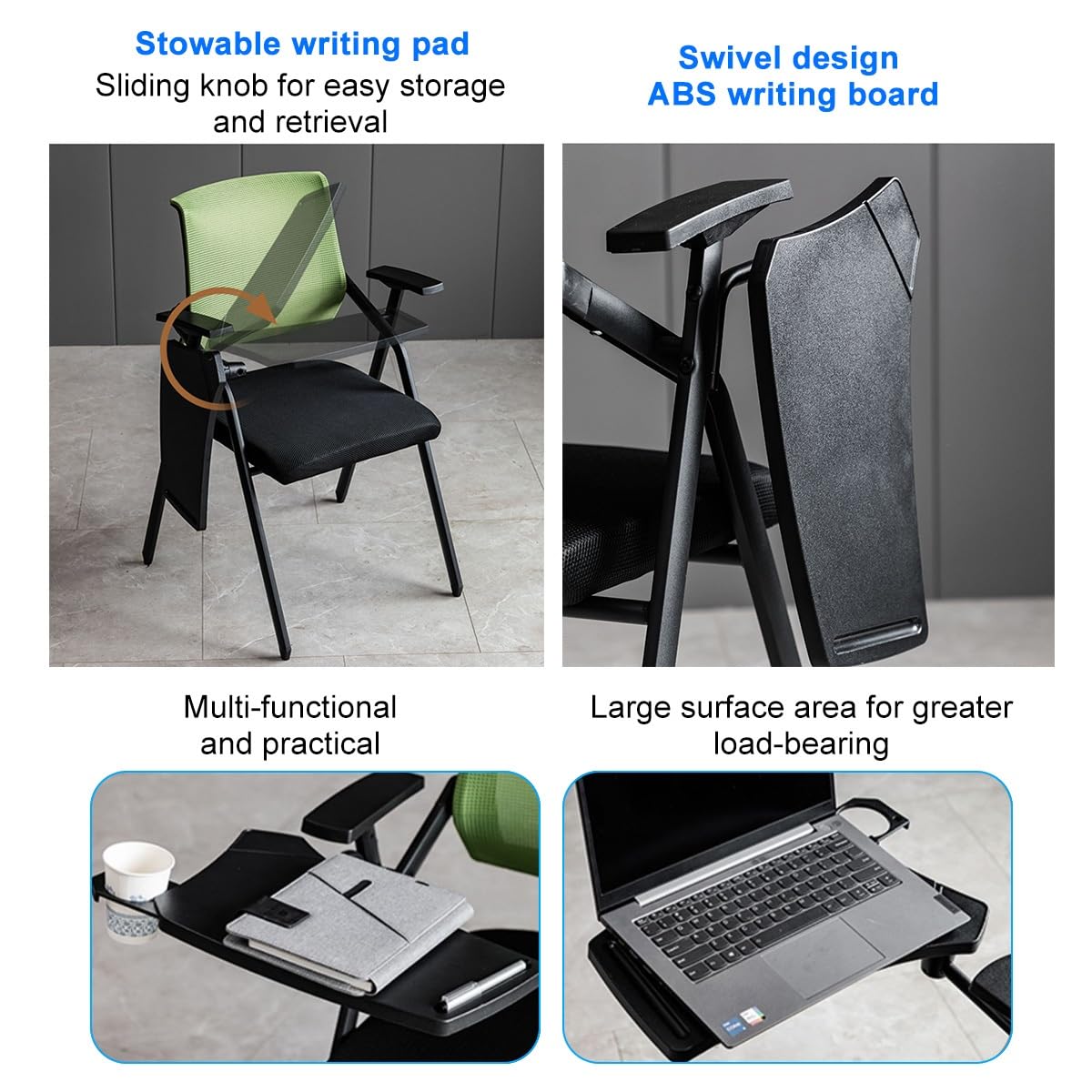 Foldable Mesh Office Chair with Writing Board H40000