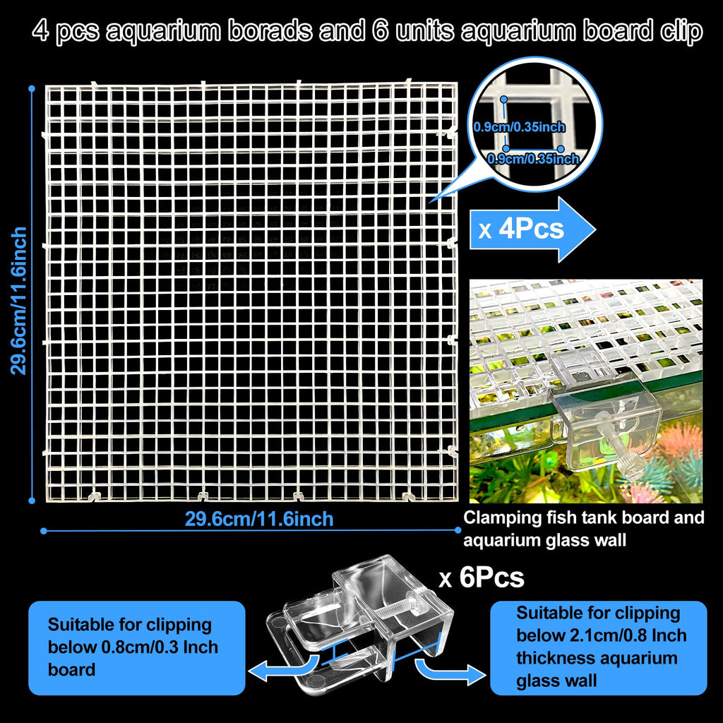 Aquarium Lid Fish Tank Top Cover Plastic Grid Panel X89134