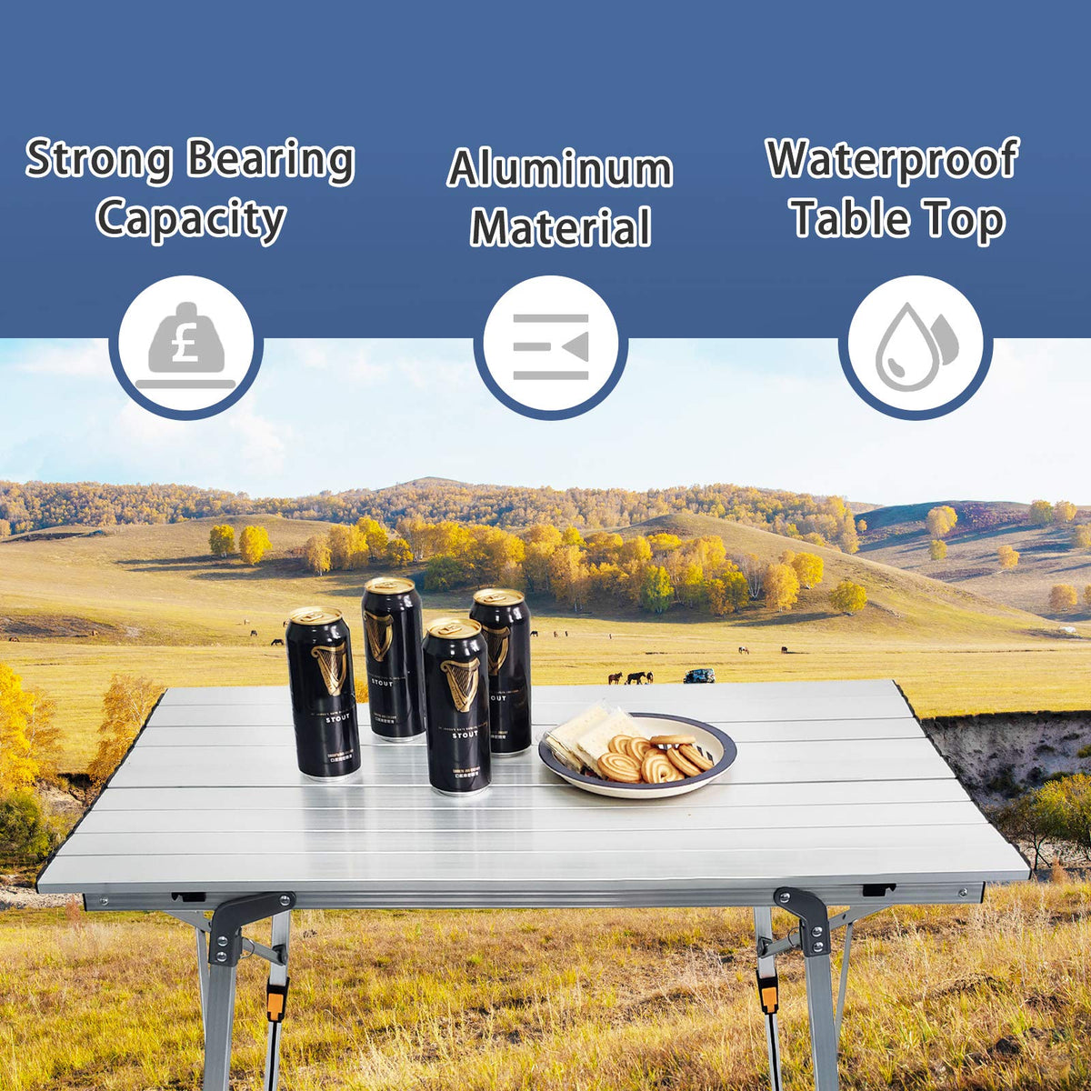 Adjustable Aluminum Camping Table X4688