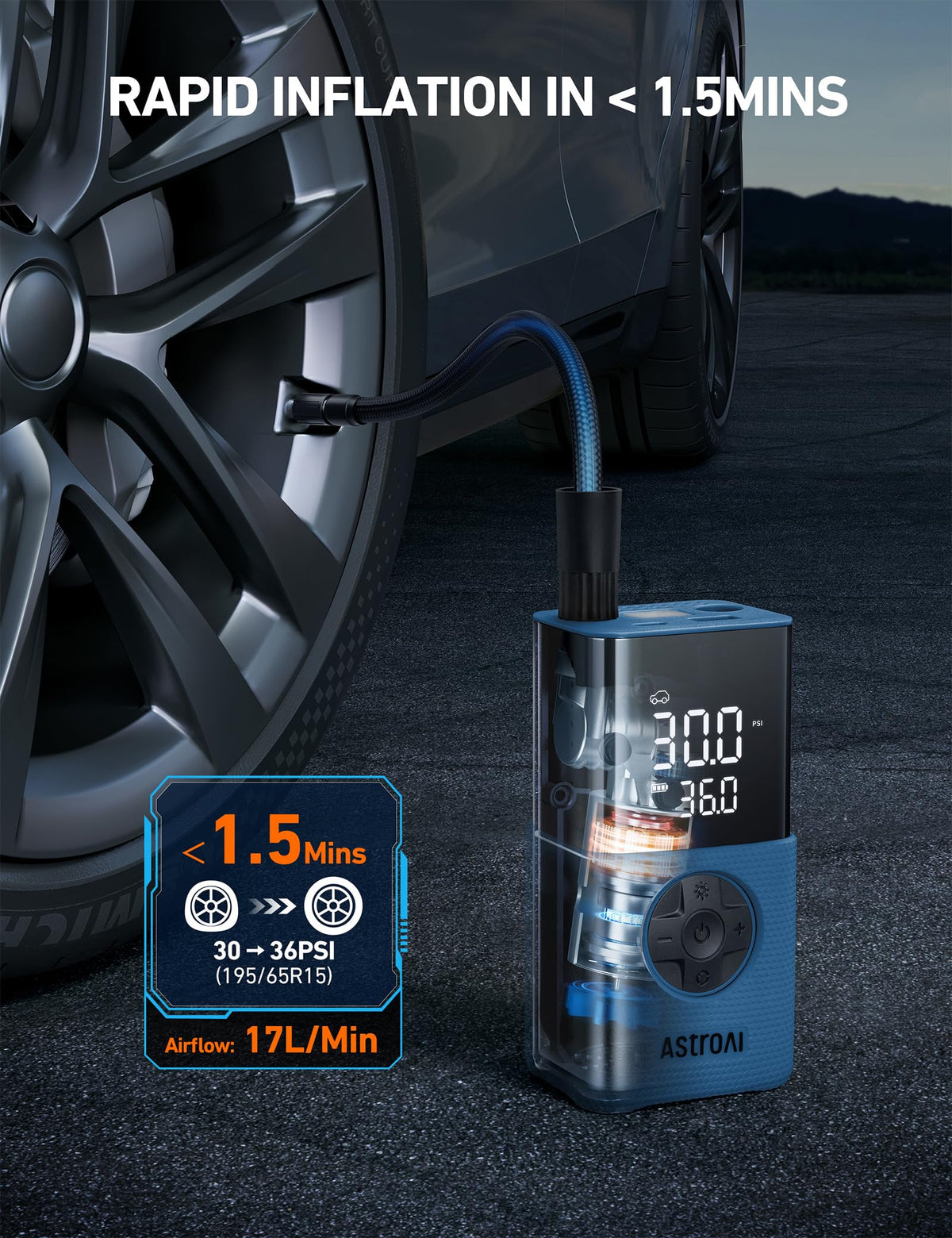 Portable Cordless Tire Inflator 150 PSI Air Compressor U924985