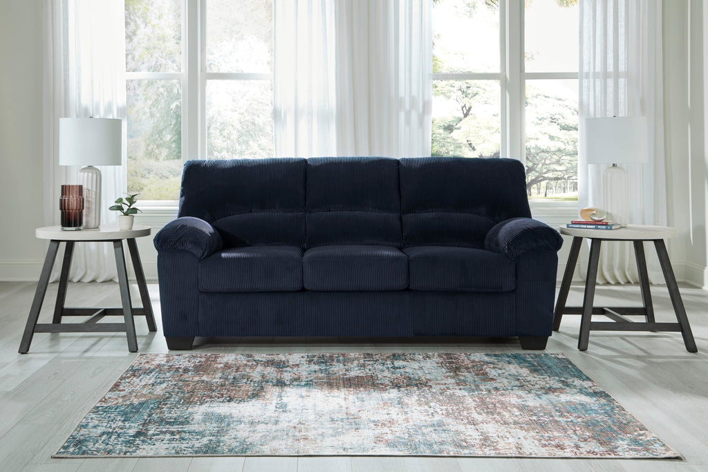 Navy Corduroy Sofa U1508