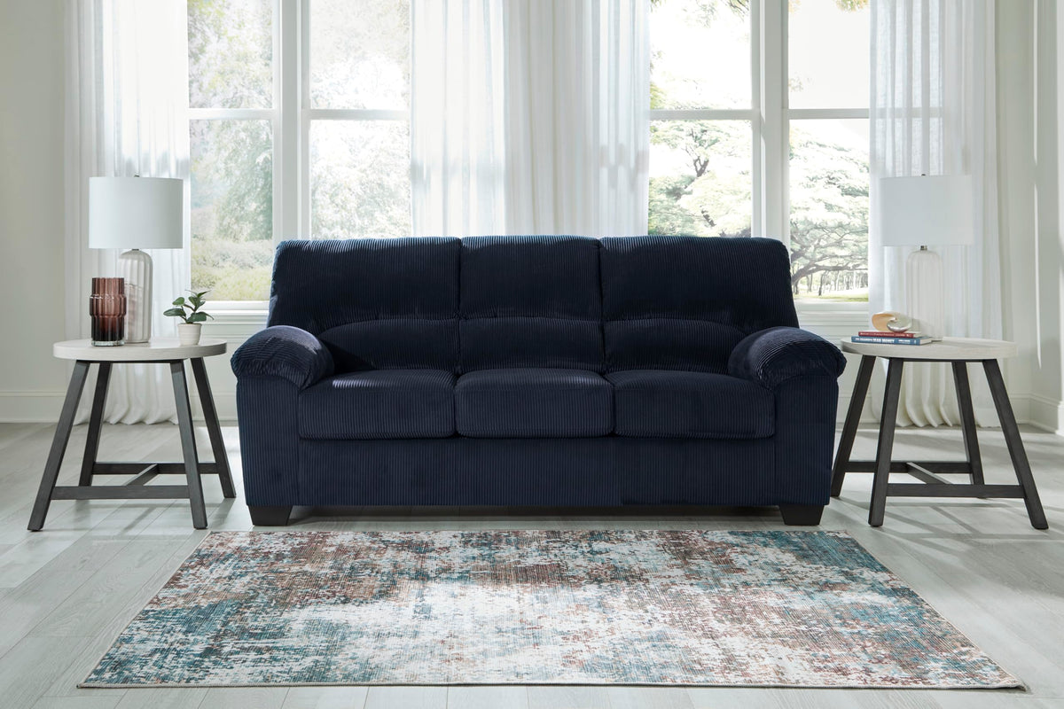 Navy Corduroy Sofa U1508