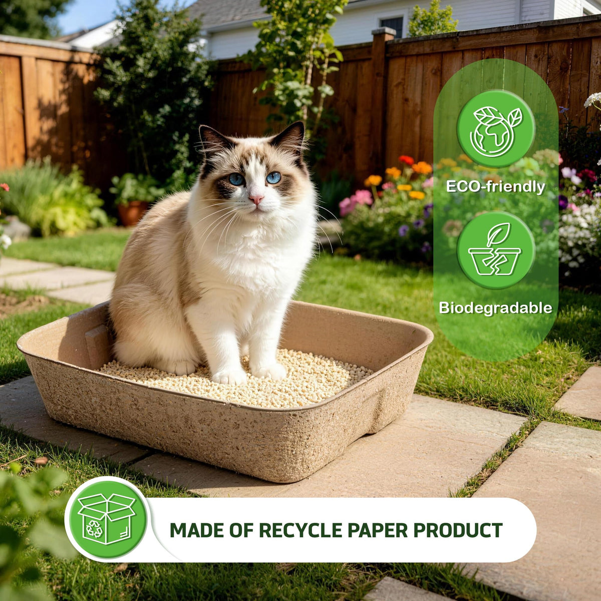 Disposable Litter Boxes for Cats 8-Pack Extra Thick Sturdy Leakproof J9388