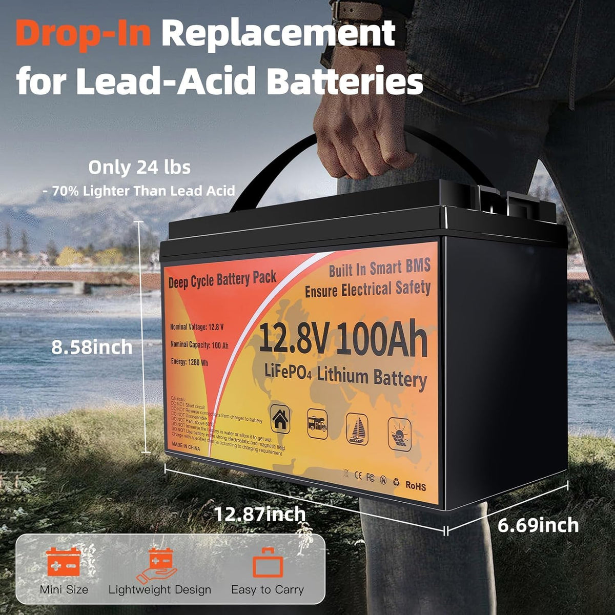 12V 100Ah LiFePO4 Battery Group 31 G938439