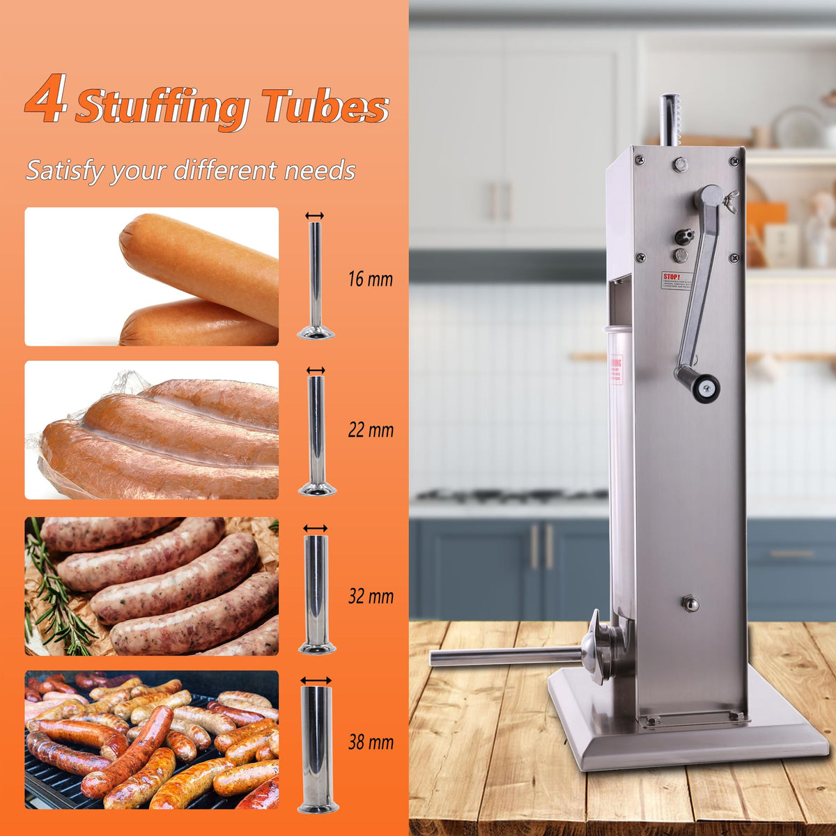 Stainless Steel Sausage Stuffer and Meat Mixer Q5953
