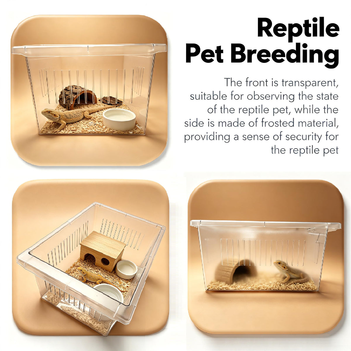 2-Tier Stackable Reptile Enclosure with Sliding Drawer Doors P909478