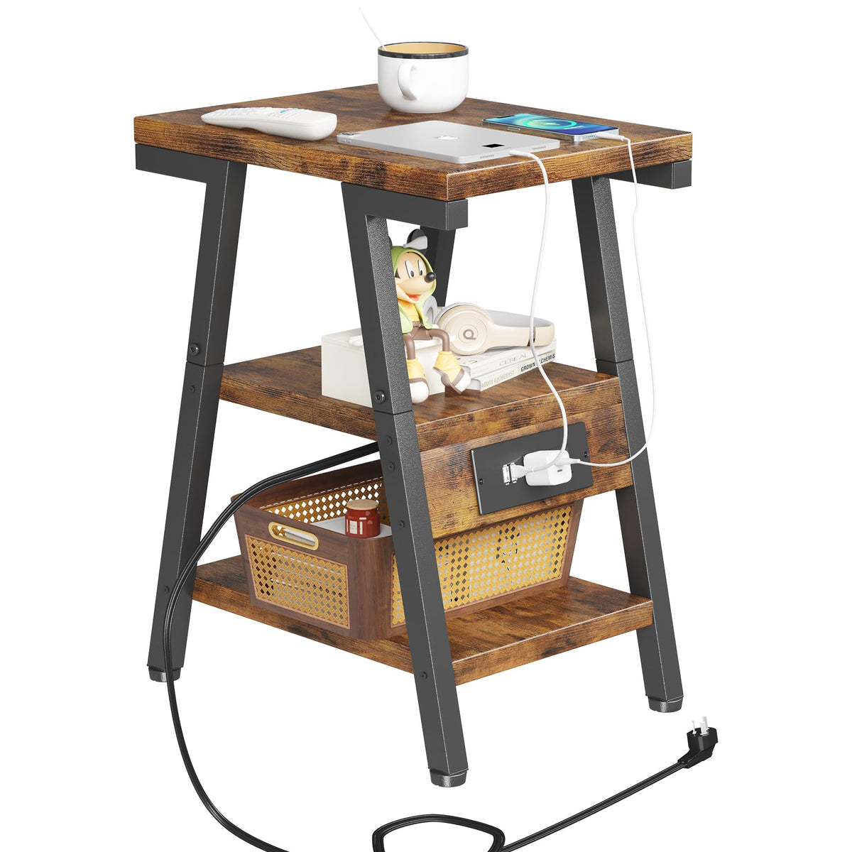 3-Tier Side Table with Charging Station B61981