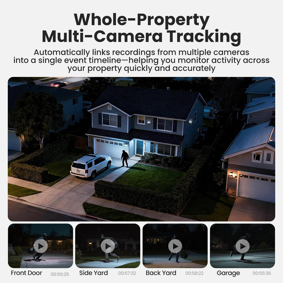 4K Solar Security Cameras Wireless Outdoor System 4-Cam Kit Z39136