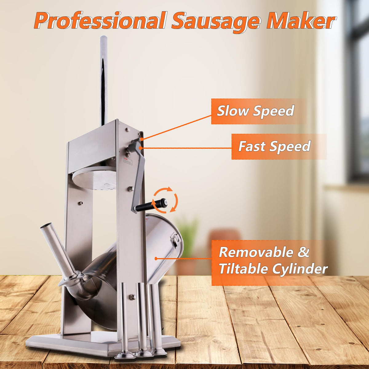 Stainless Steel Sausage Stuffer and Meat Mixer Q5953