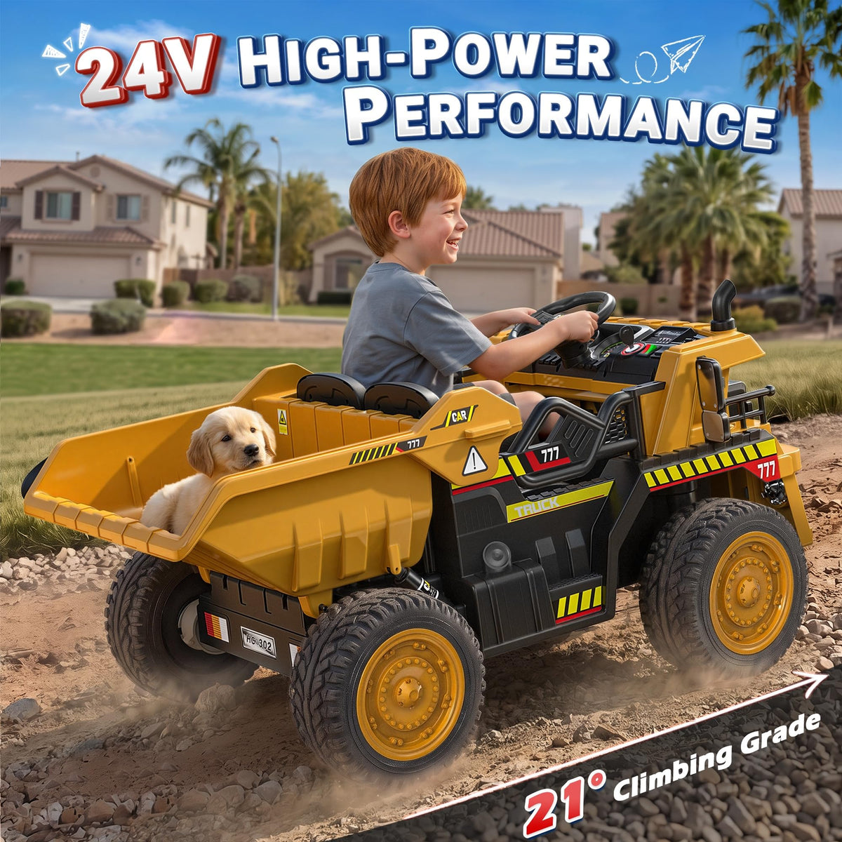 24V Ride On Dump Truck with Electric Dump Bed B830
