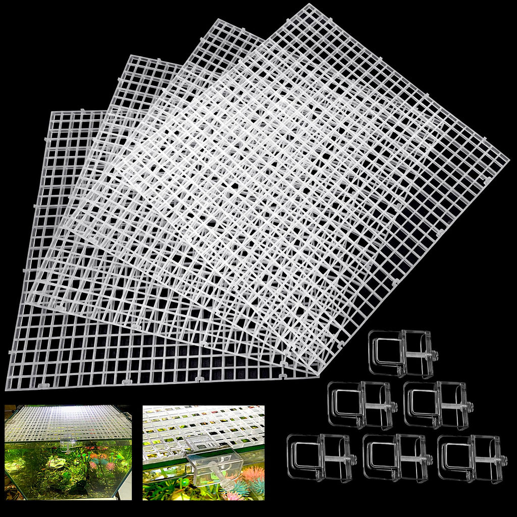 Aquarium Lid Fish Tank Top Cover Plastic Grid Panel X89134