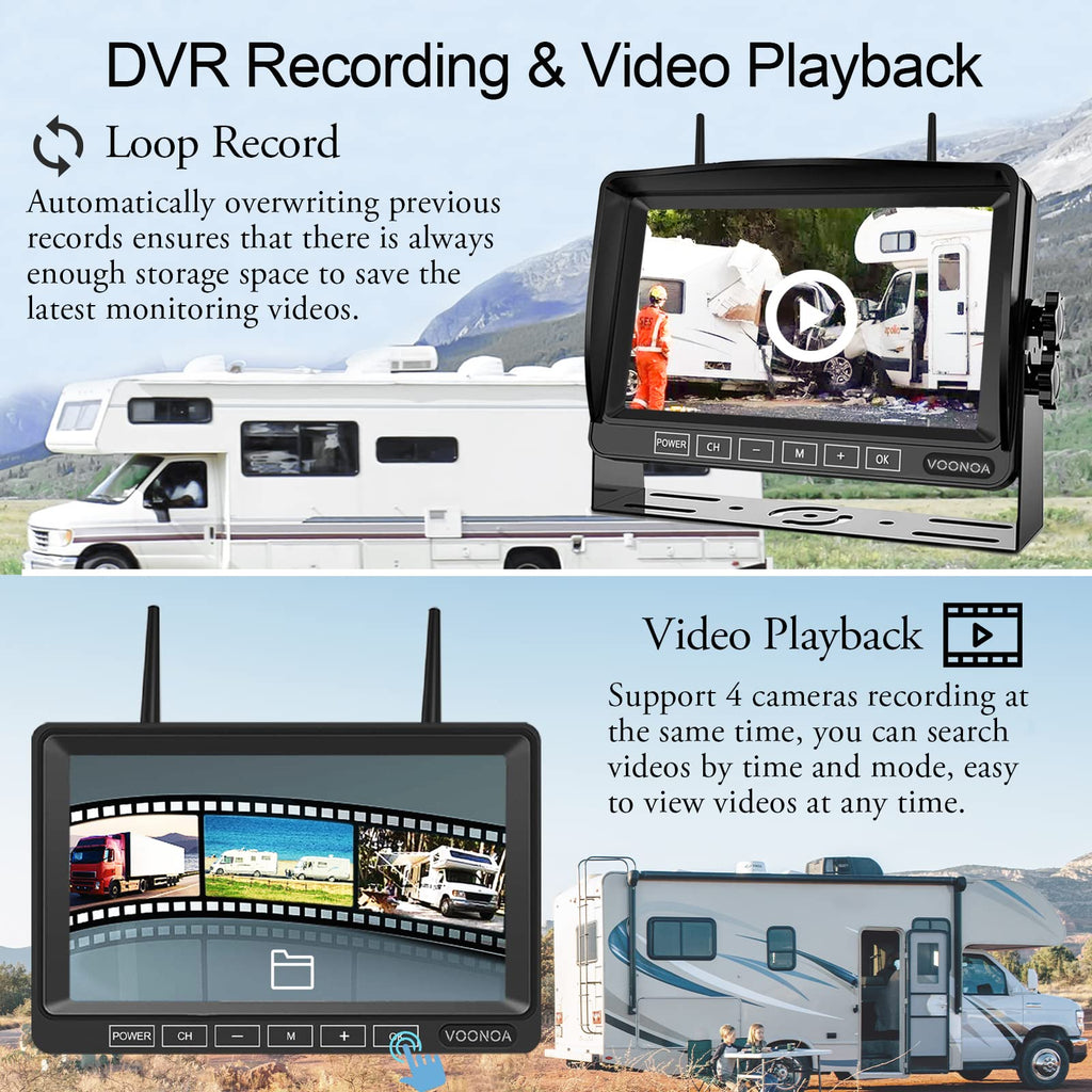 1080P Wireless RV Camera System with 7 Inch HD Monitor D737545