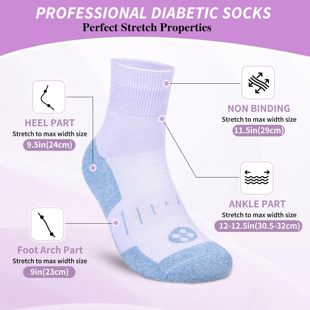 6 Pairs Wide Bamboo Viscose Non Binding Socks H140845