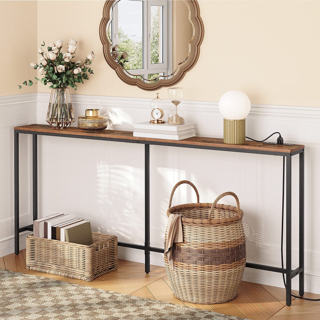 70.9" Narrow Console Table with Power Outlet K82261