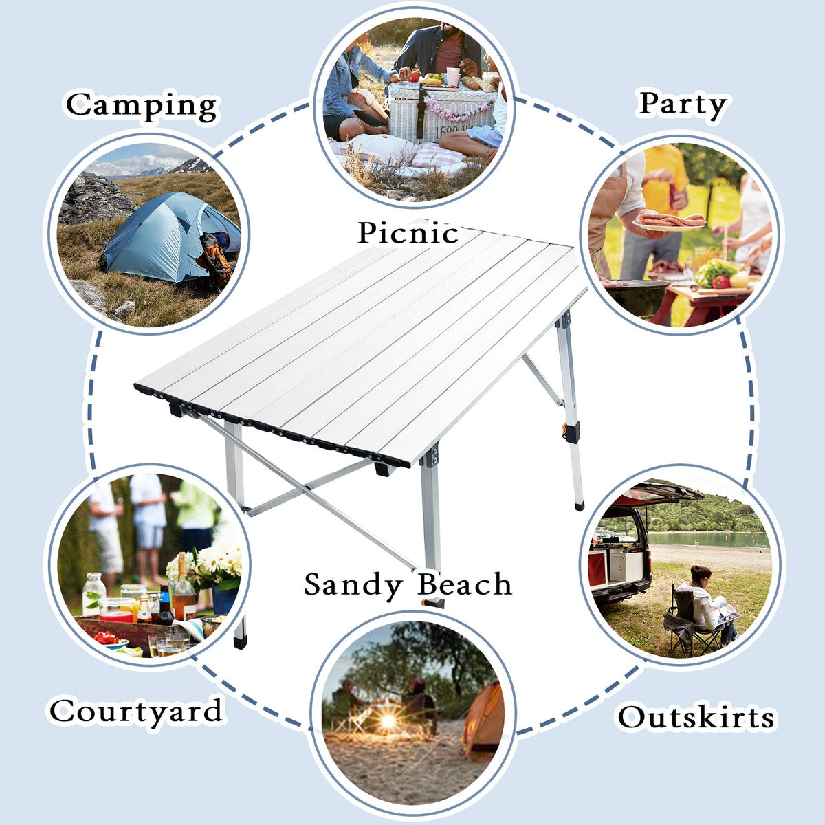 Adjustable Aluminum Camping Table X4688