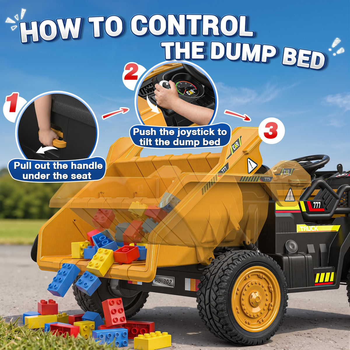 24V Ride On Dump Truck with Electric Dump Bed B830