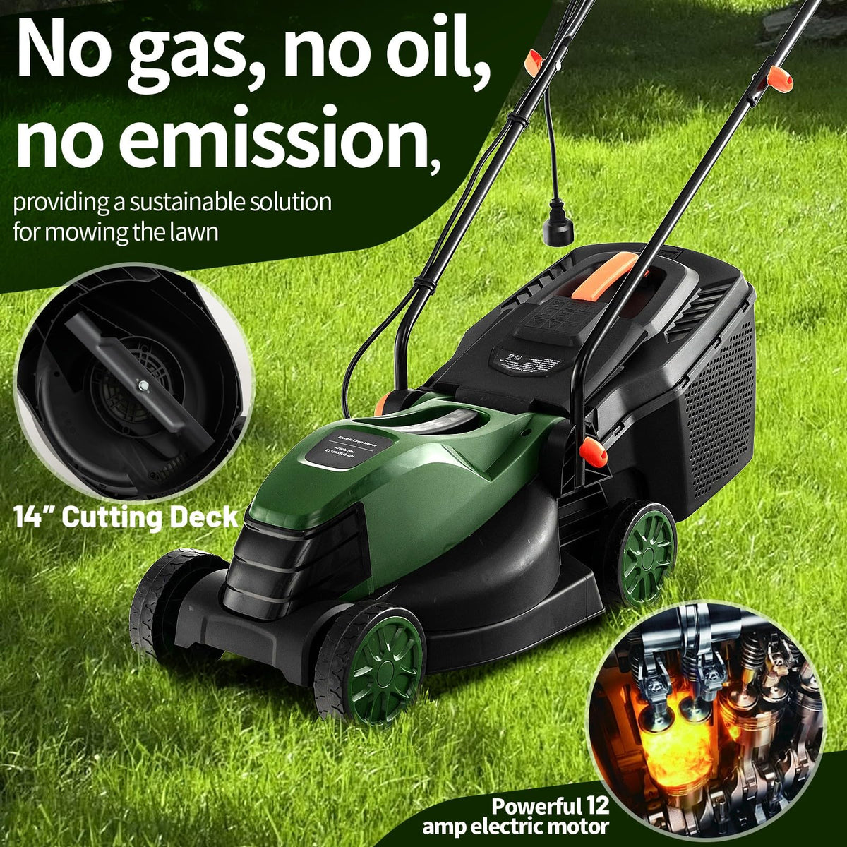 Electric Lawn Mower with Grass Collection Box H218