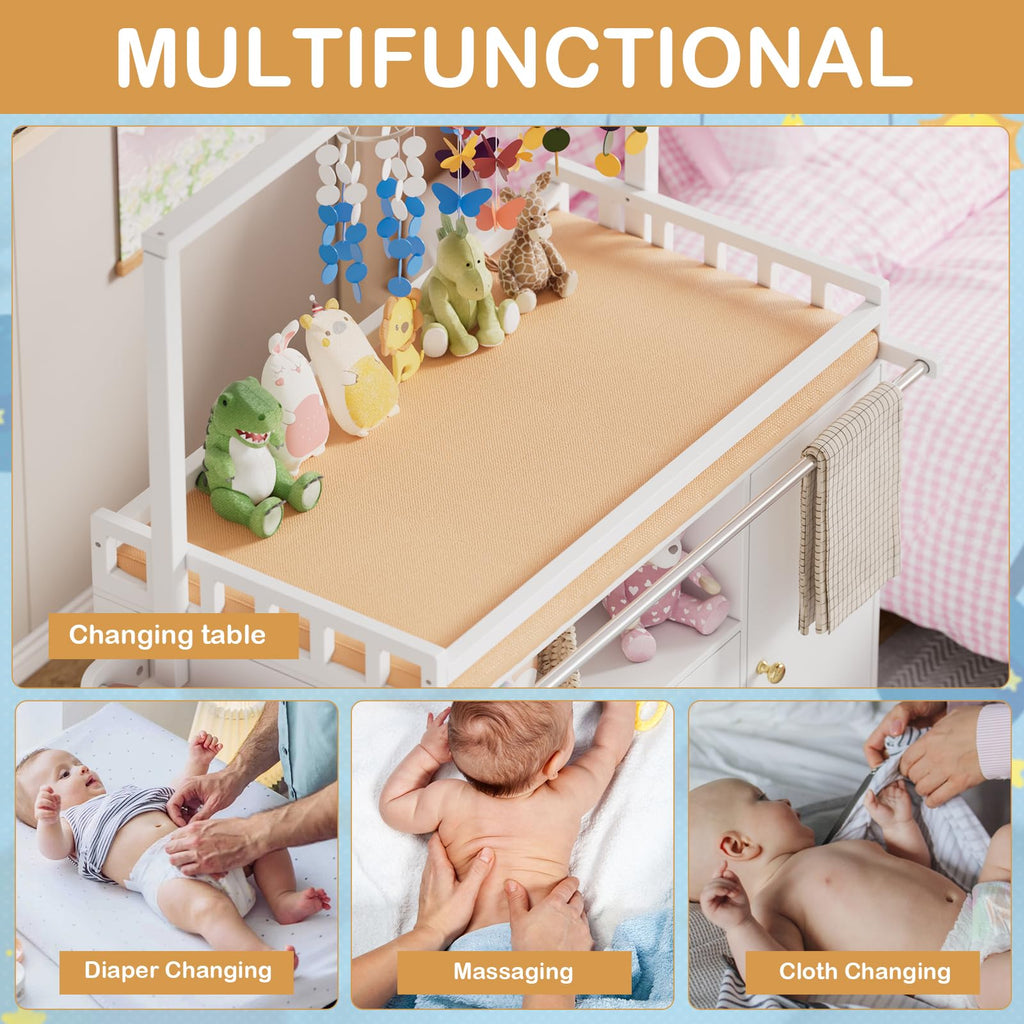 Baby Changing Table with Wheels and Drawers H535409