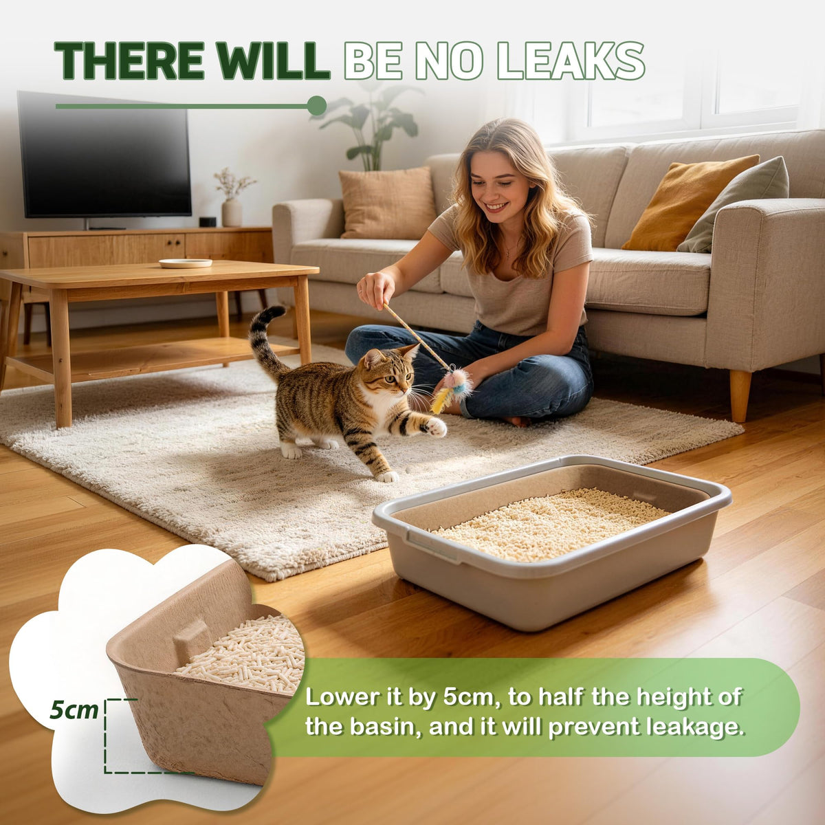 Disposable Litter Boxes for Cats 8-Pack Extra Thick Sturdy Leakproof J9388