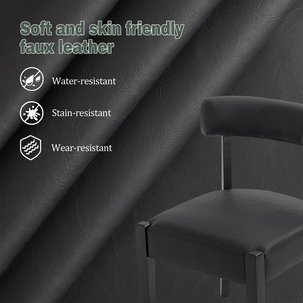 Black Faux Leather Dining Chairs Set of 4 S5265