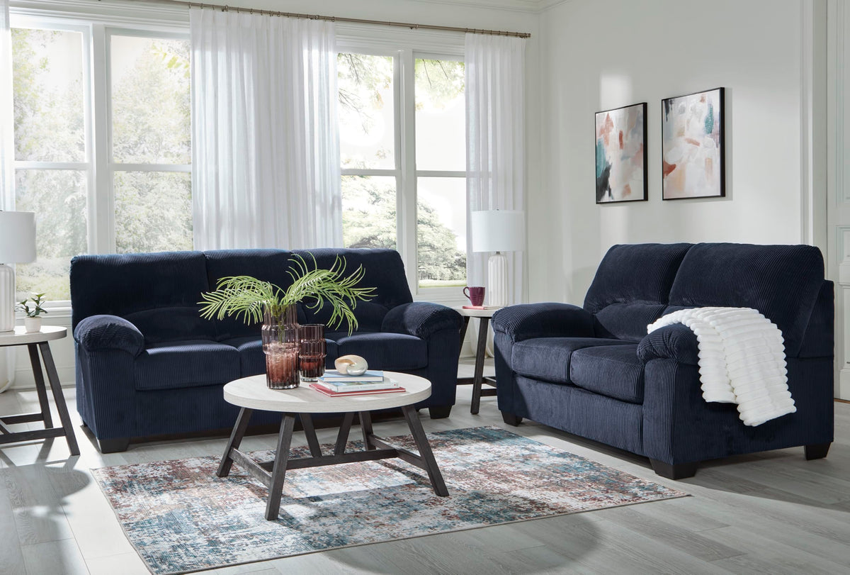 Navy Corduroy Sofa U1508