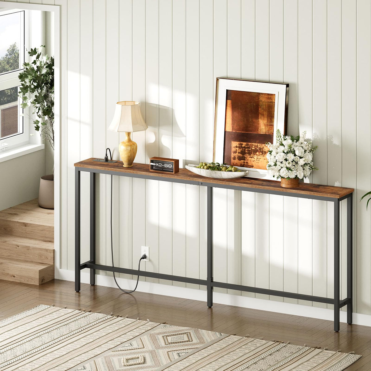 70.9" Narrow Console Table with Power Outlet K82261