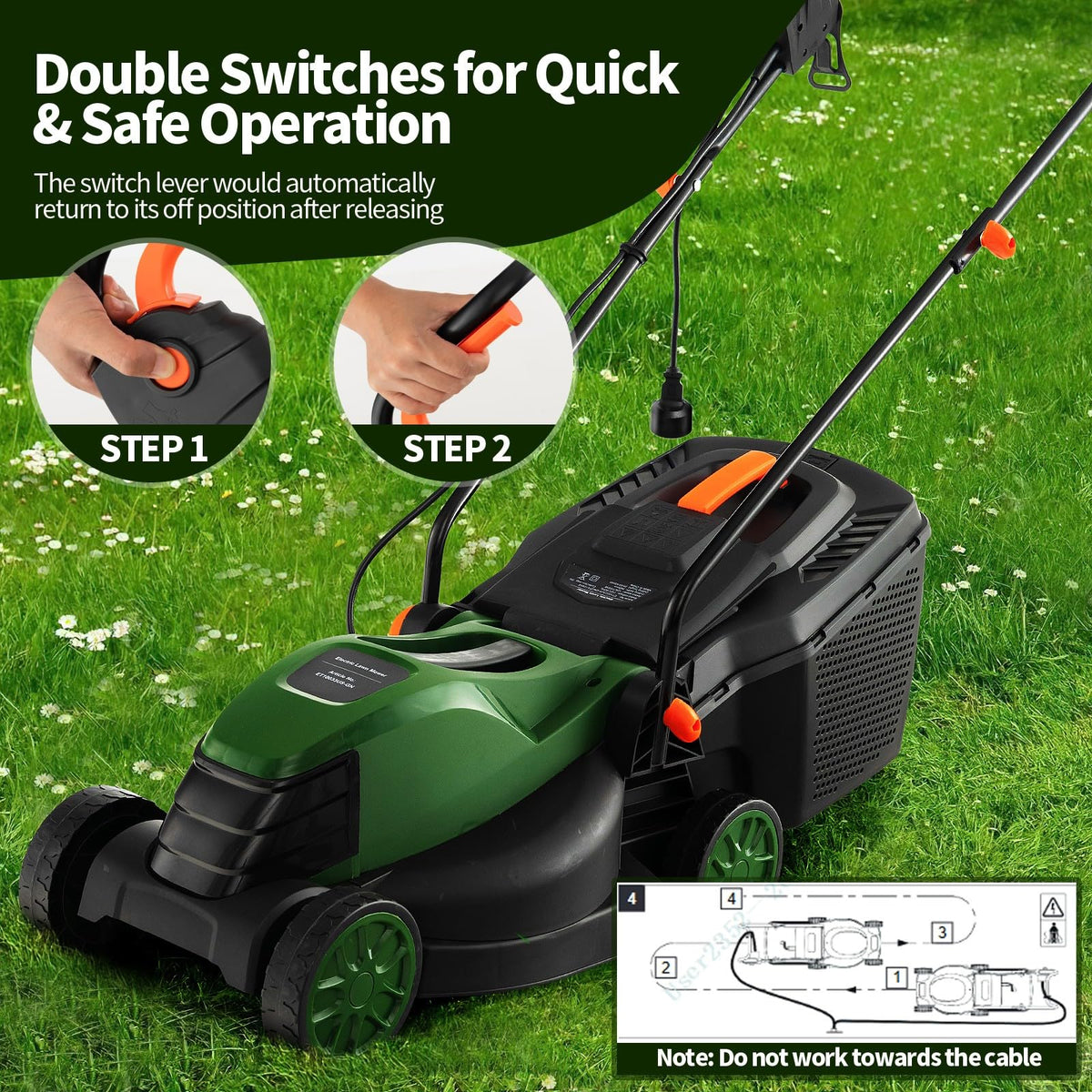 Electric Lawn Mower with Grass Collection Box H218