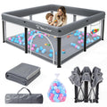 Foldable Baby Playpen with Mat and Ocean Balls I360034