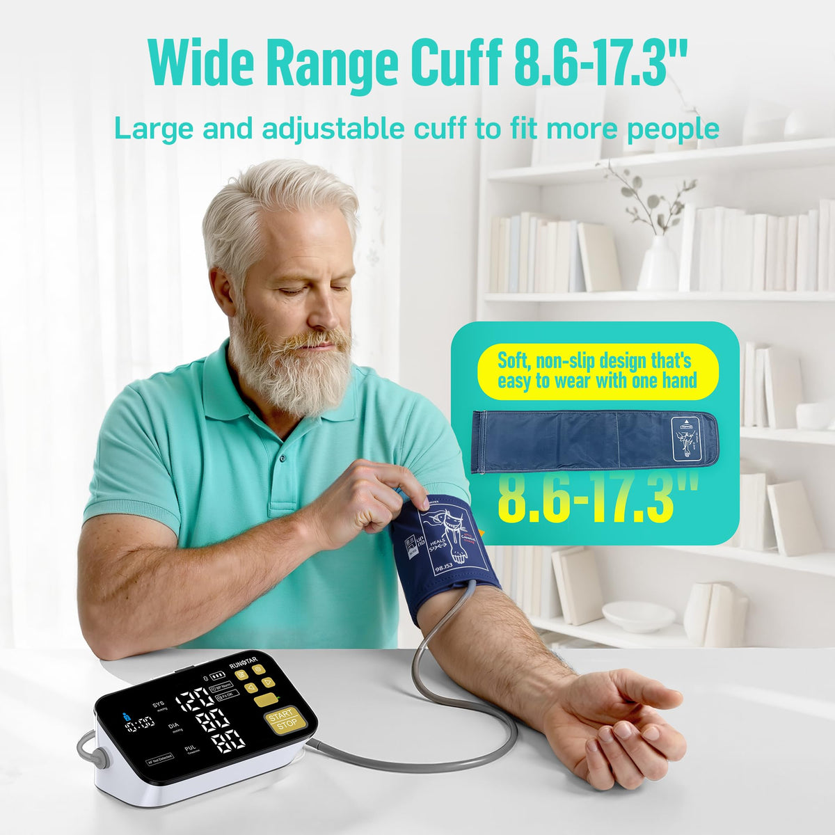 Smart Blood Pressure Monitor with Wide Upper Arm Cuff X2710