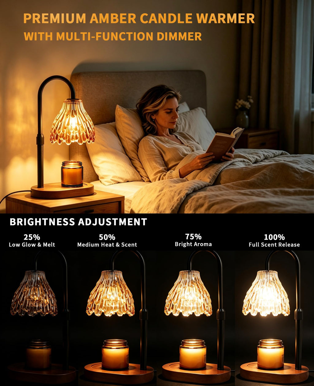 Glass Candle Warmer Lamp with Timer & Dimmer C22562