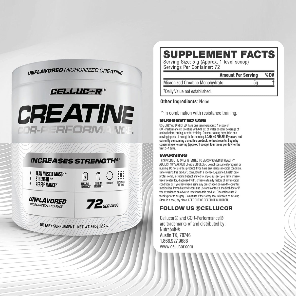 Creatine Monohydrate 72 Servings Y489