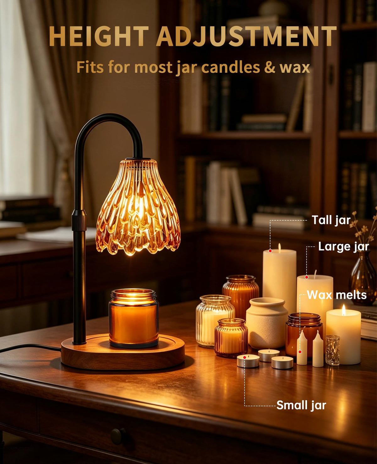 Glass Candle Warmer Lamp with Timer & Dimmer C22562