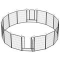 40 Inch 16 Panel Metal Garden Fence with Self-Locking Gate N62997