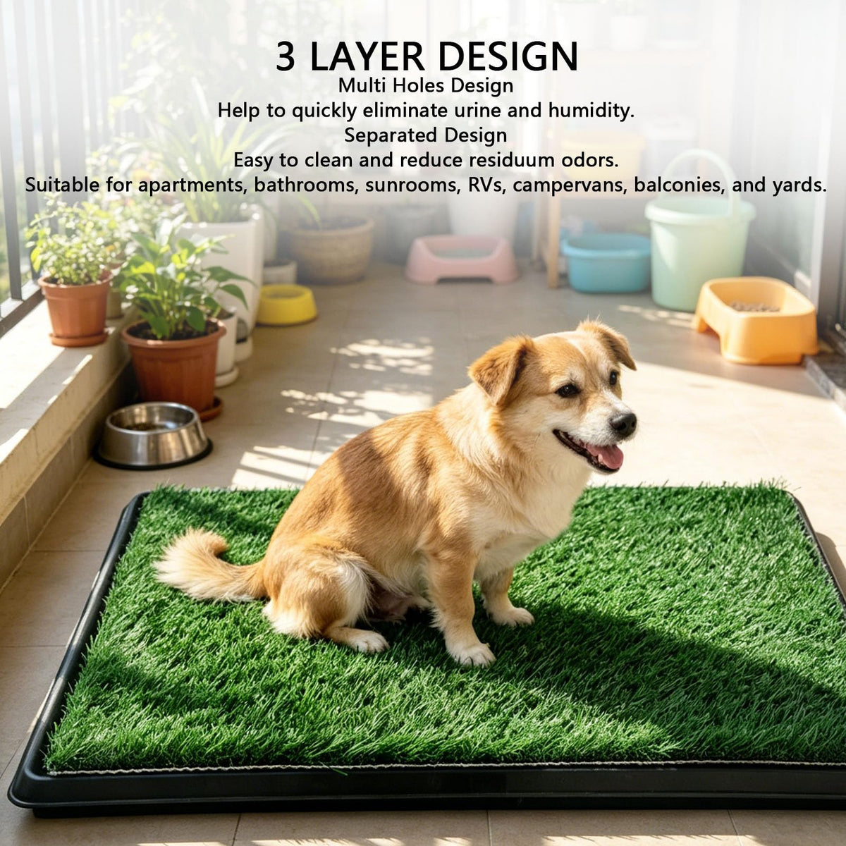 Dog Grass Pad with Tray, 25 x 20 inch O502