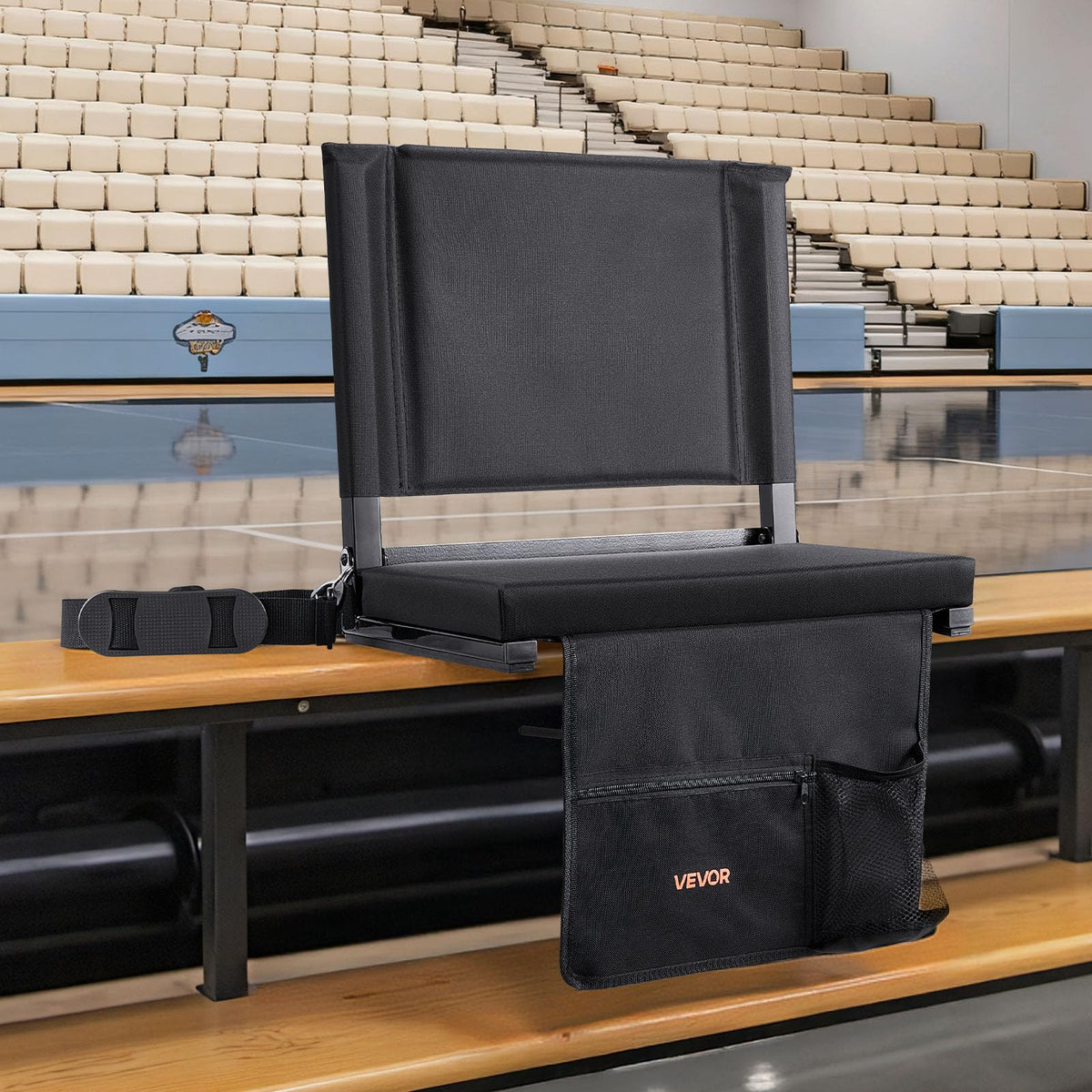 Folding Bleacher Seat with Back Support and Cushion K959575