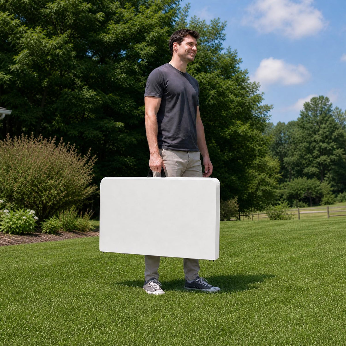 White Square Folding Card Table K240
