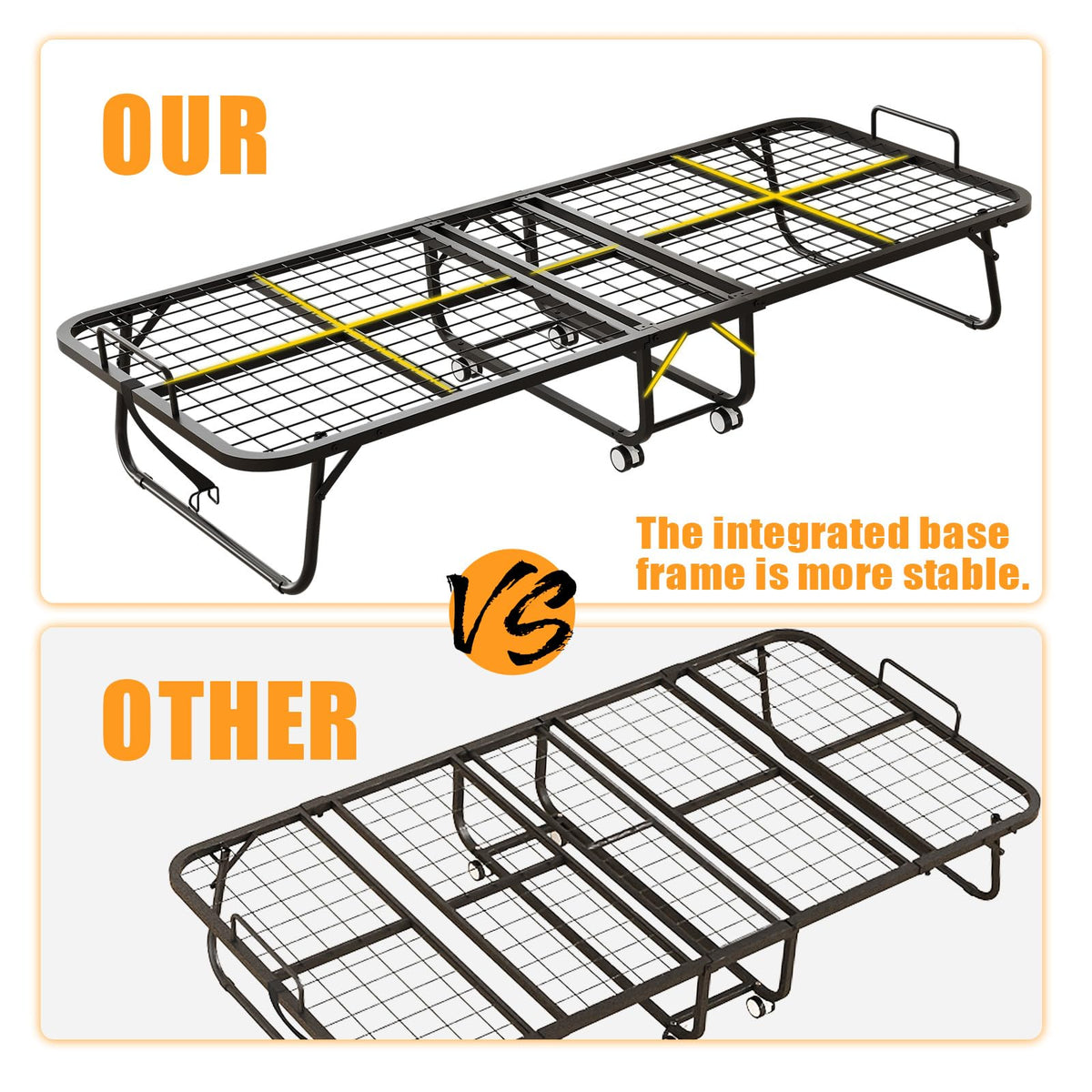 Folding Bed with Memory Foam Mattress X789057
