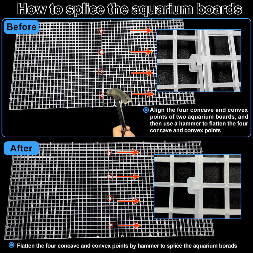 Aquarium Lid Fish Tank Top Cover Plastic Grid Panel X89134